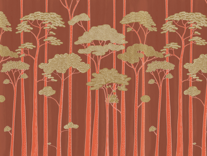 79222-8 Панно AS Creation 371*280, Лесной ритм на красном