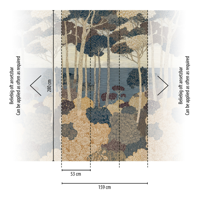 79229-5 Панно AS Creation 159*280, Эхо прибрежного леса